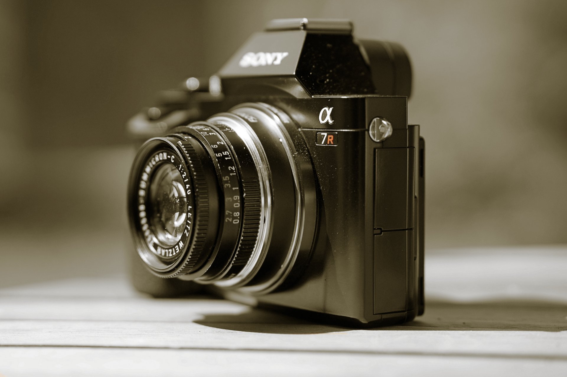 the camera sony a7r close up