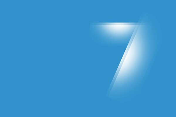 Pale blue background with a glowing seven