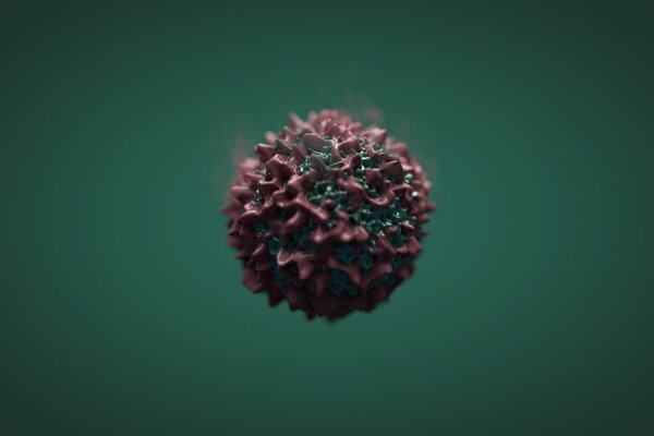 Three-dimensional projection of a ball with spikes