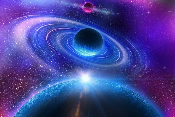 Stellar space. Planets and arbites