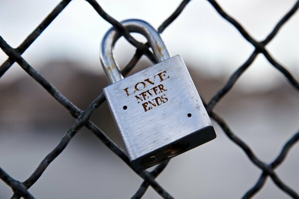 The eternal castle of love on the fence grid
