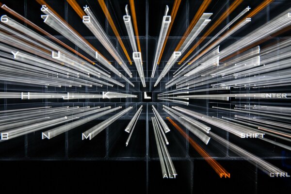 Abstract composition with letters and numbers