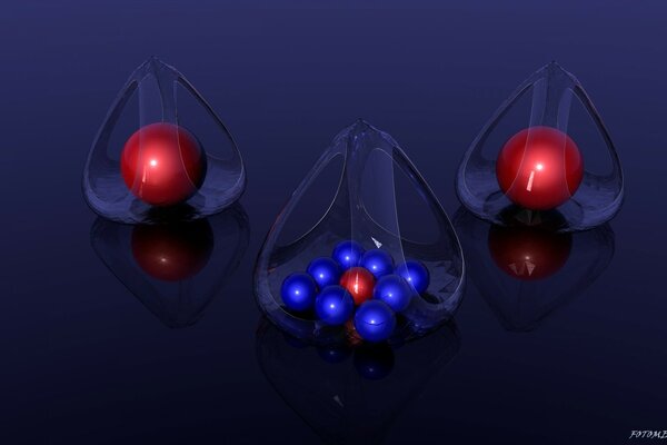Abstraction in the shapes of balls and cone-shaped figures