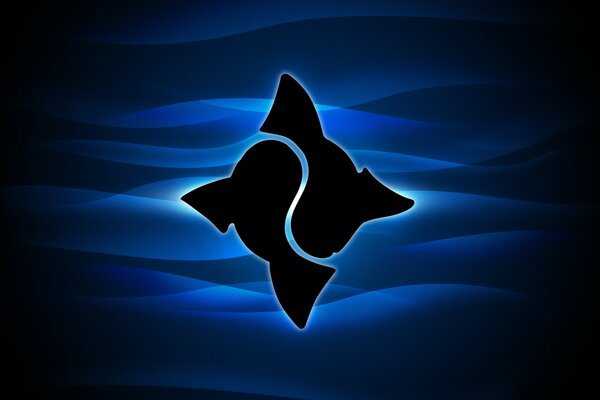 Logo two whales on the waves