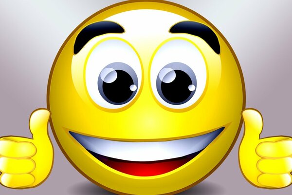 Yellow smiley face with a happy face
