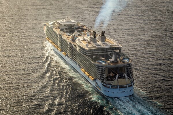 Cruise ship sailing in the ocean