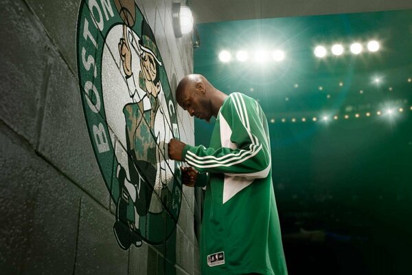 Before the game, a black basketball player