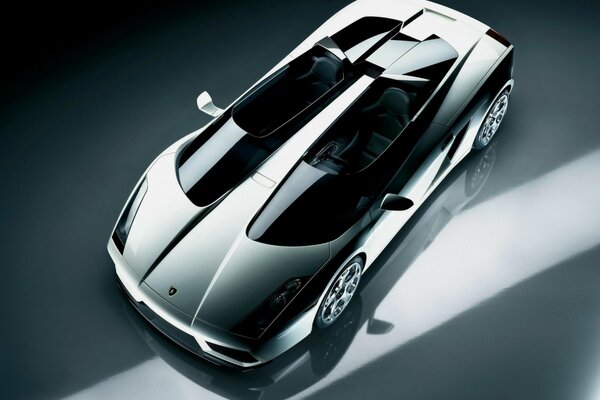 Lamborghini silver metalic top view