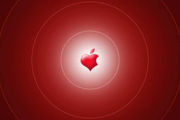 Apple logo in the form of a heart
