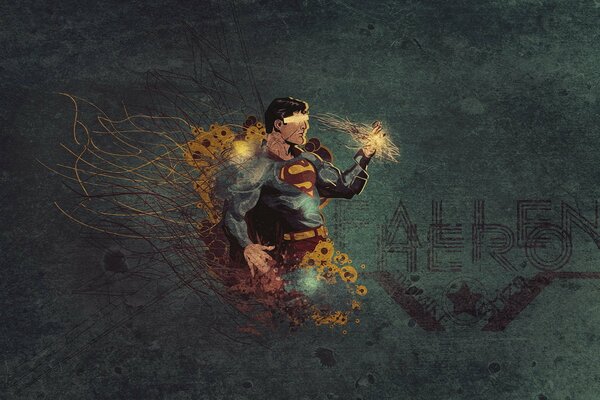 Drawing of Superman the hero of the movie
