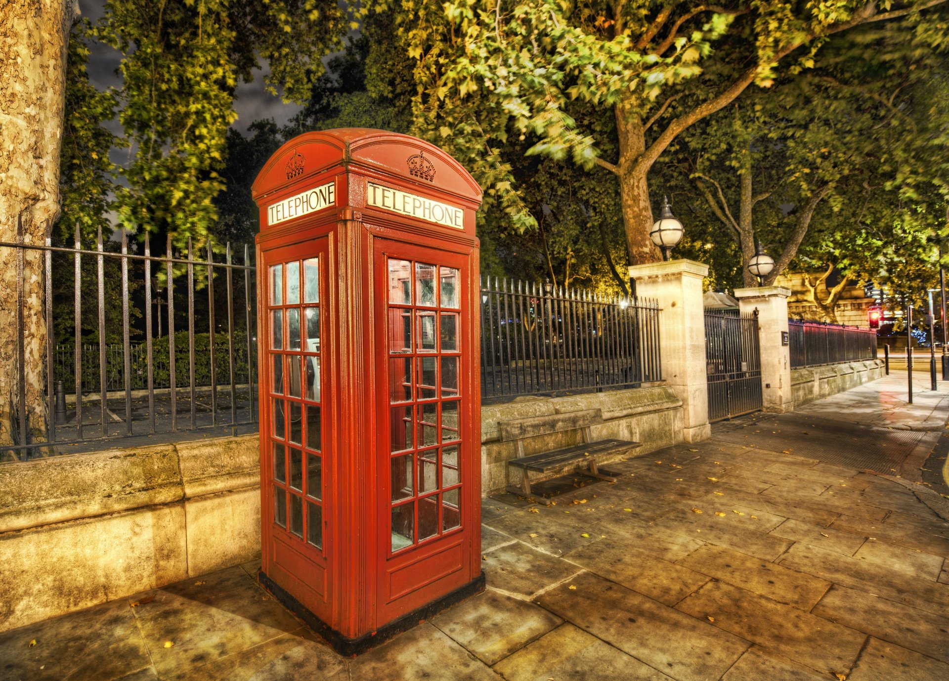 london roads booth summer phone street phone booth photo road shop trees park city