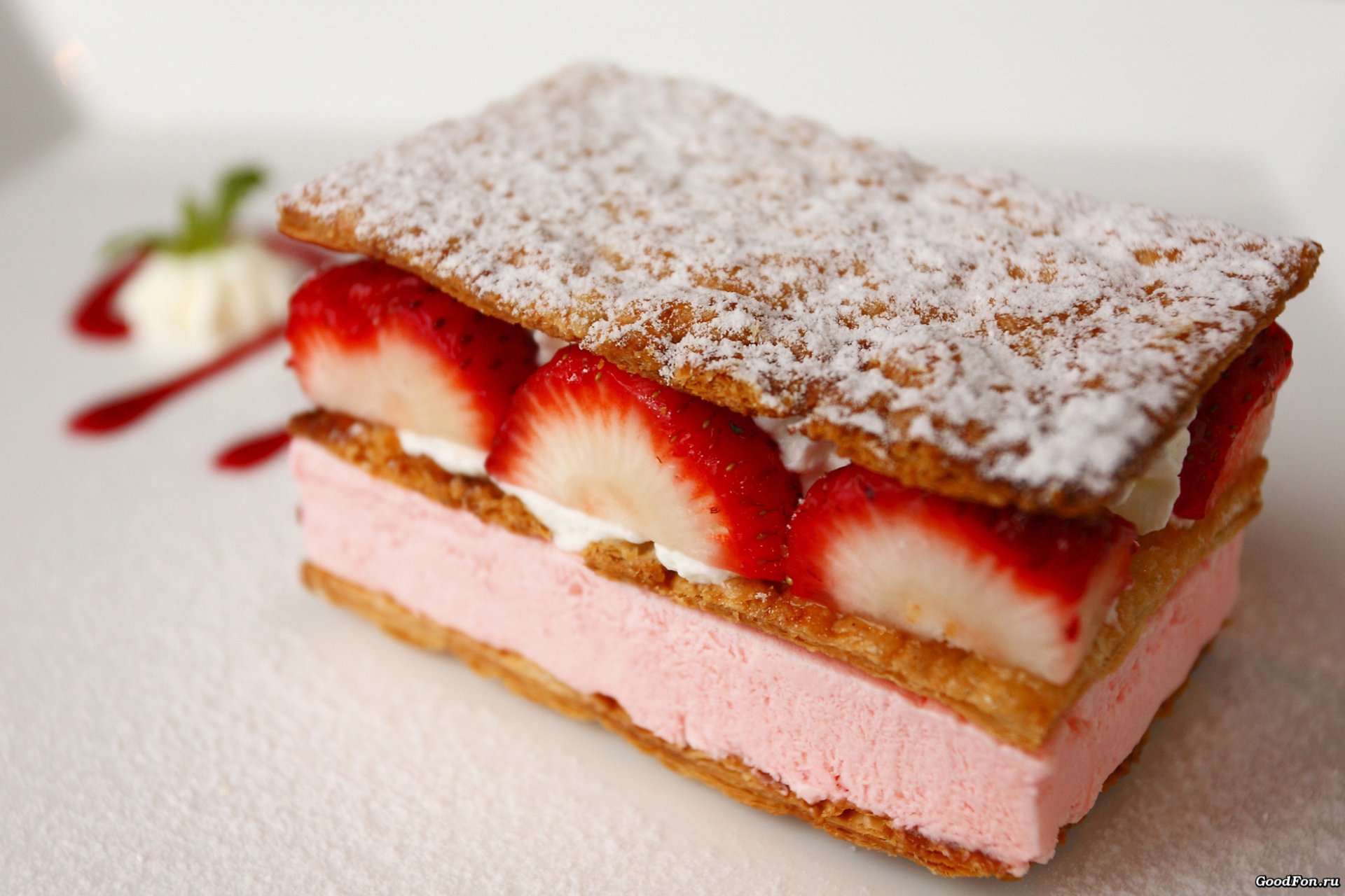 yummy food delicious dessert jam slices strawberries cake cake meringue berries pastries sweet flour pie