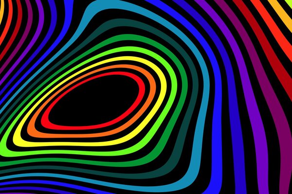 Psychedelic. Stripes in the colors of the rainbow spectrum
