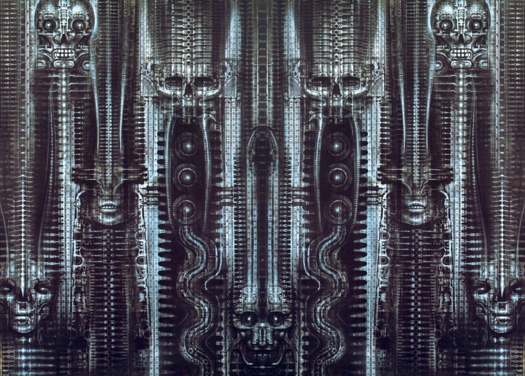 the monotony biomechanic art giger biomechanics industrial mediocrity the dark background pattern skull face