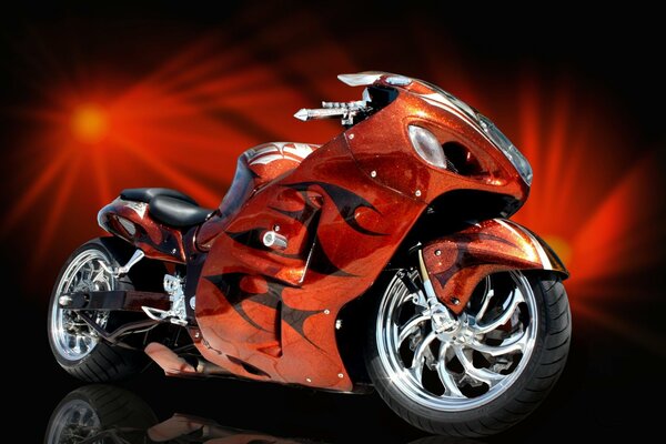 Red sport bike tuned
