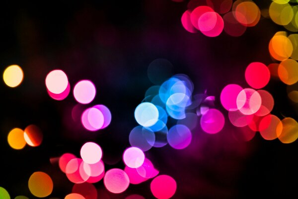 Blurry colored lights in the dark