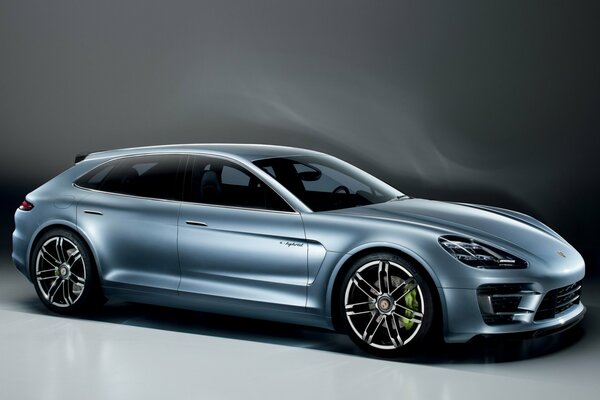 The new concept of the sporty Porsche panamera on a gray background