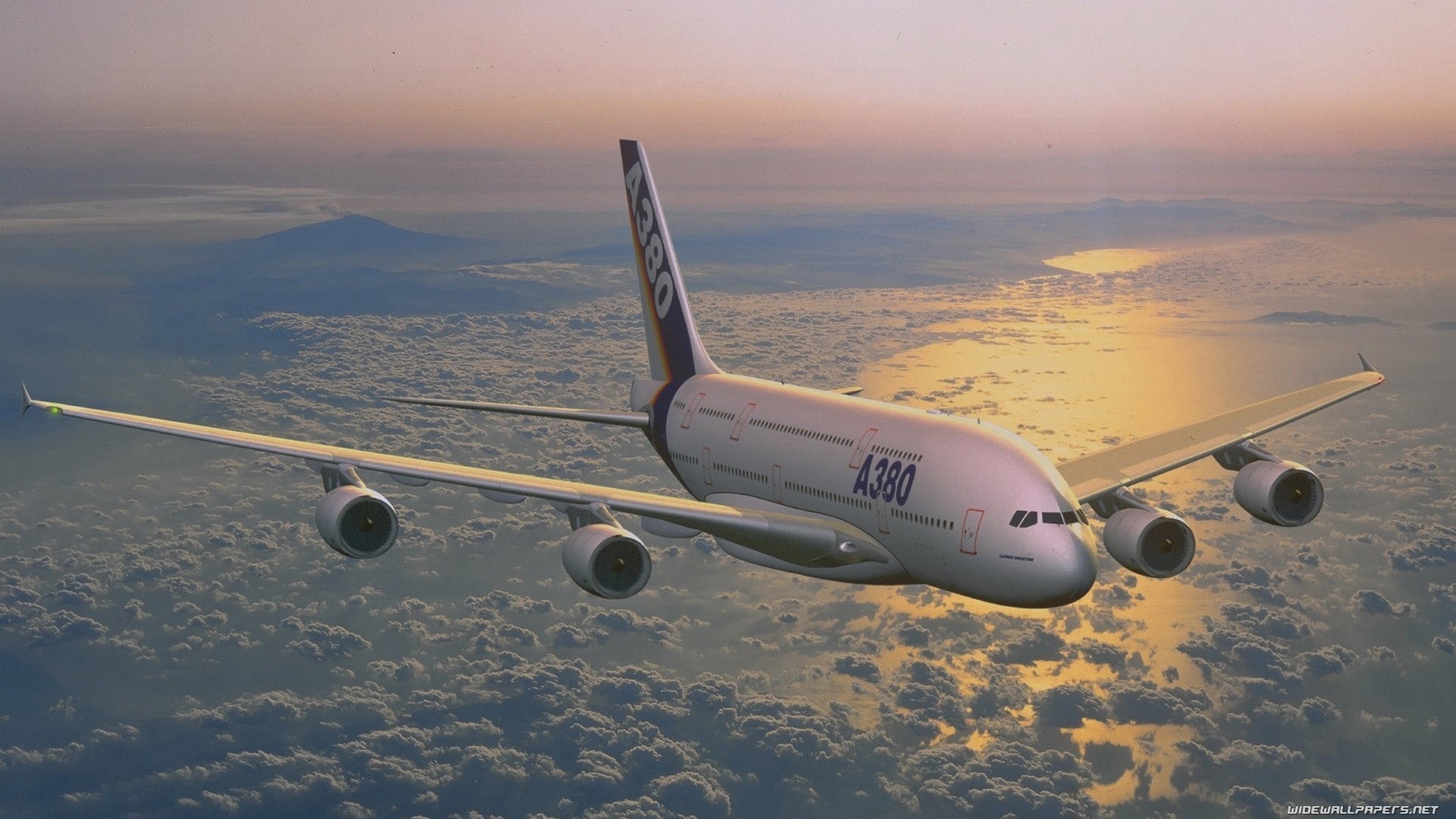 ky a380 airbus plane cloud blue