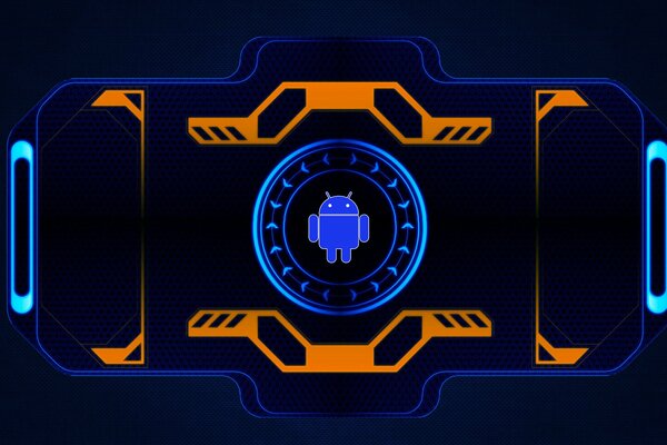Blue orange bright android dark background