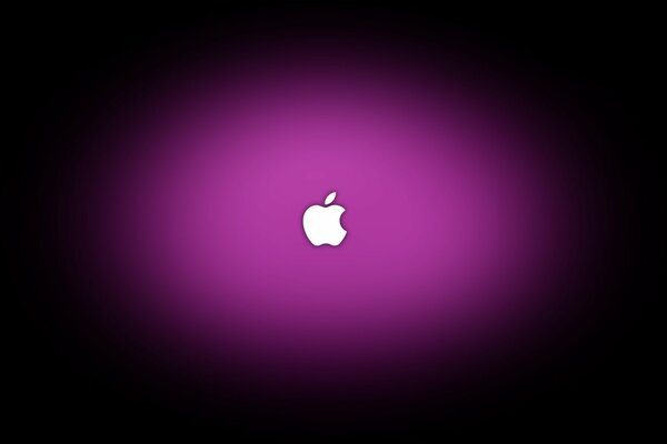 White iPhone logo in a purple halo