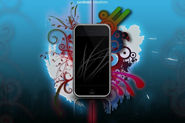 The photo shows a phone with an apple