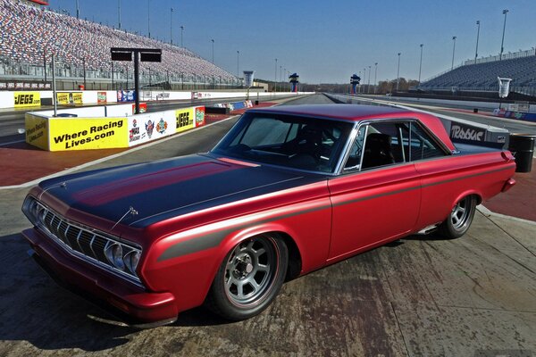 Retro 1964 Plymouth on the track