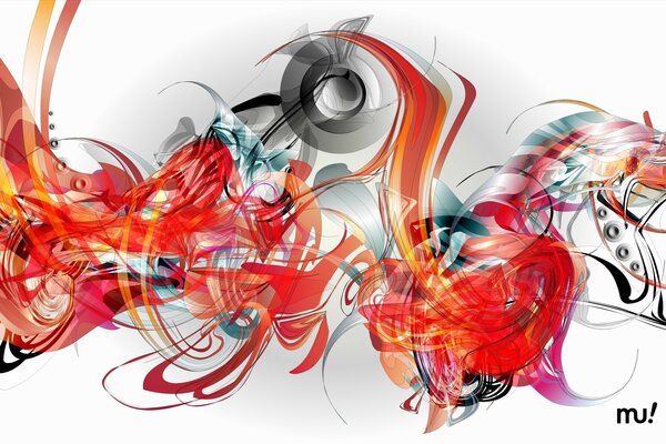 Abstraction with lines and curves in a musical style