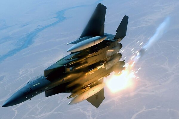 A military plane that caught fire in flight