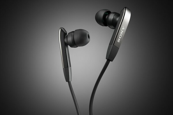 Sony wired black headphones with a sleek design