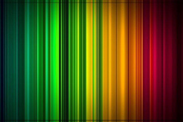 The background of multicolored lines is dark