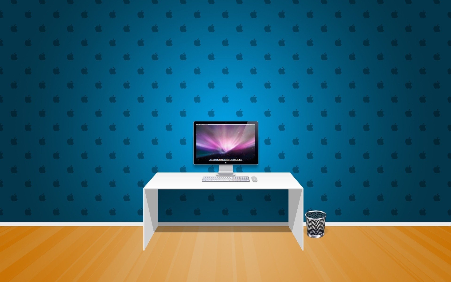 dustbin room monitor table computers interior