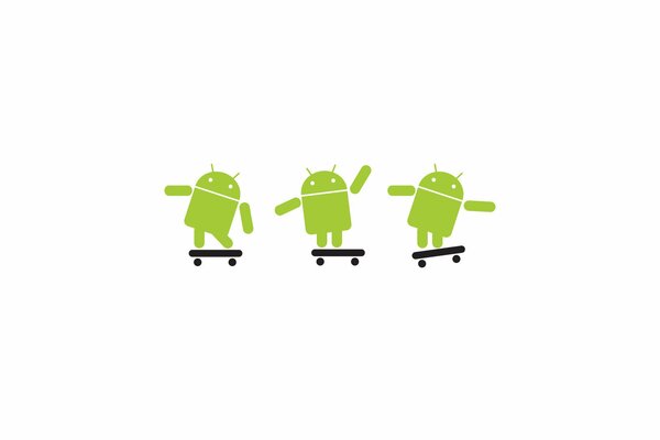 Recognizable logo android green robots