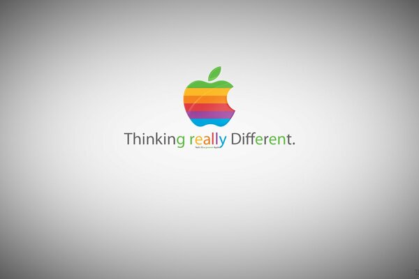 Multicolored apple and slogan