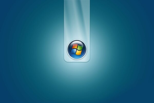 Microsoft Windows 7 logo logo round icon on a blue background