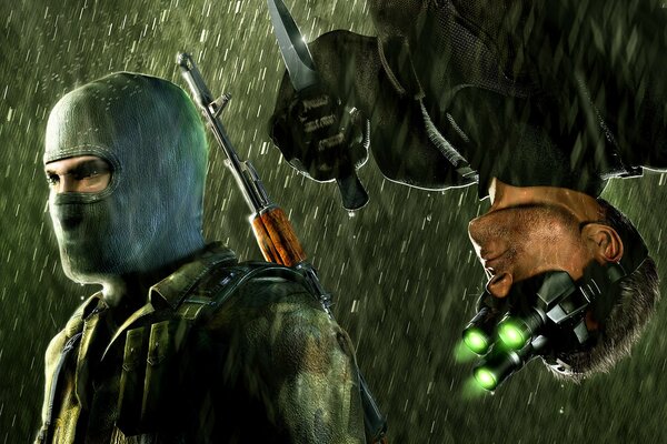 A special agent with a knife attacks a serviceman