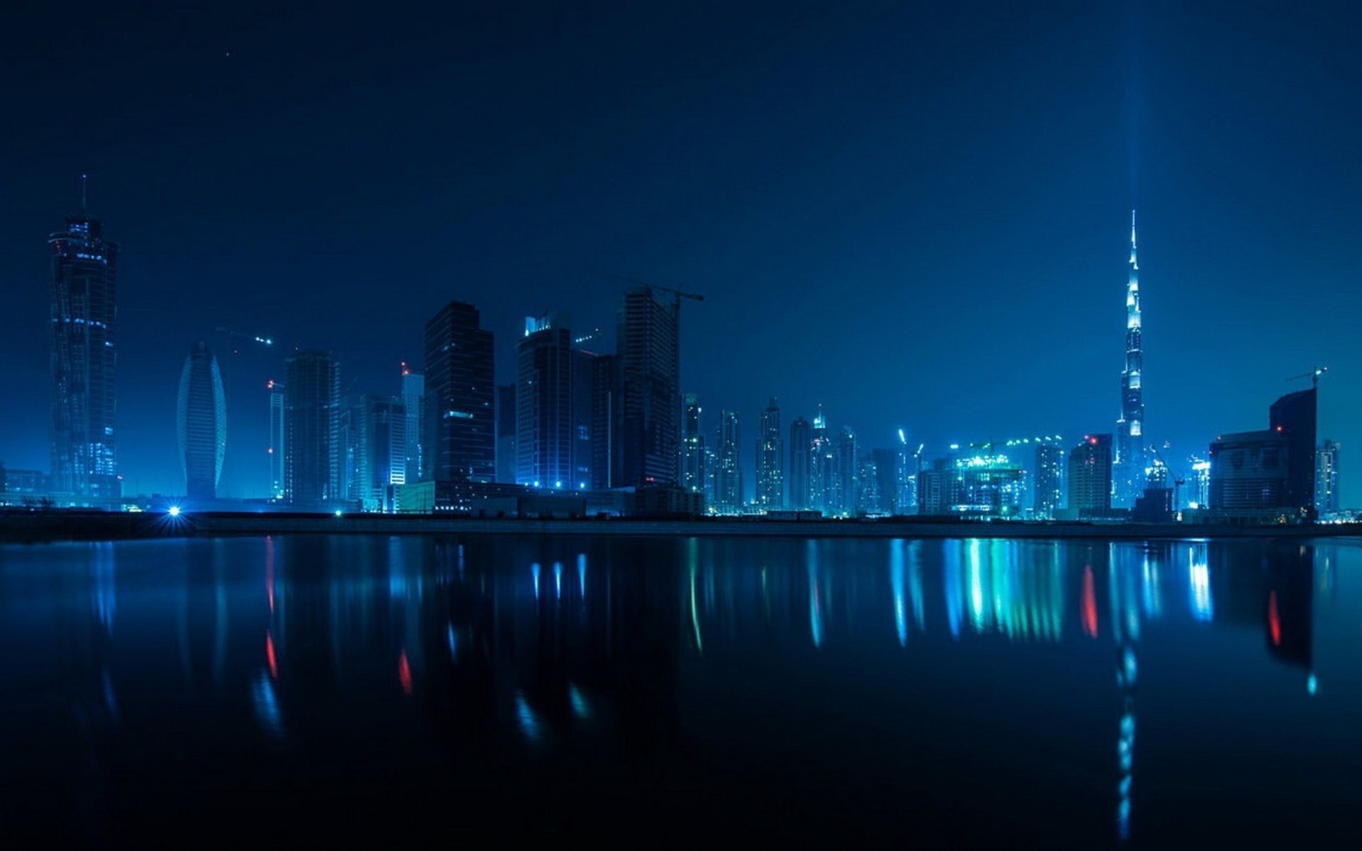 lights dubai tree night