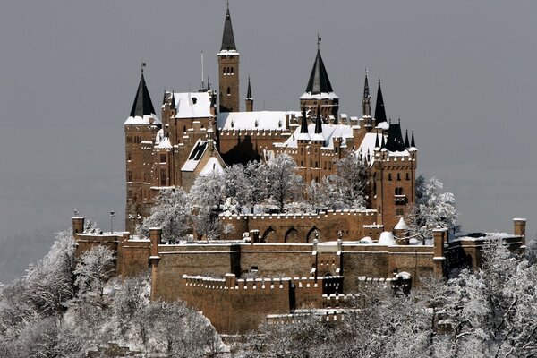 Germany. Hohenzollern Castle in winter