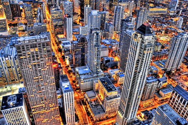 View from the height of the daytime city