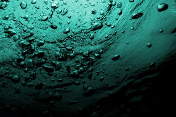 Air bubbles under water