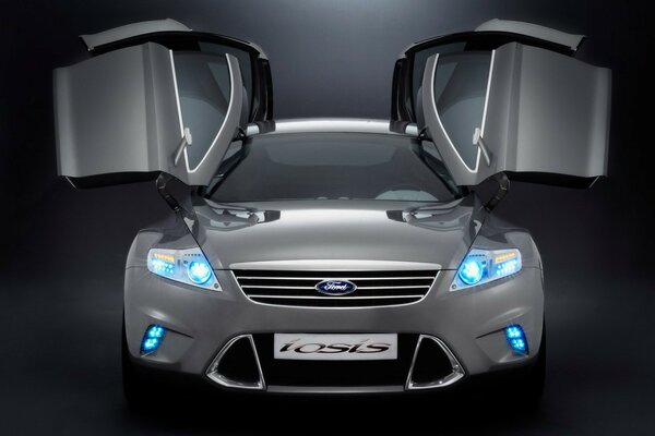 Ford car with open doors