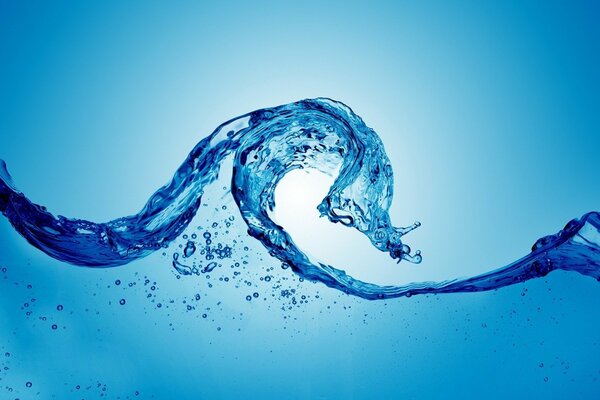 Fancy blue wave with splashes
