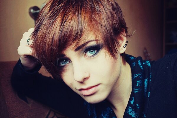 The confident look of a blue-eyed girl