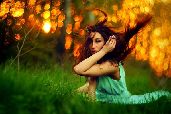 Fiery red strands of hair
