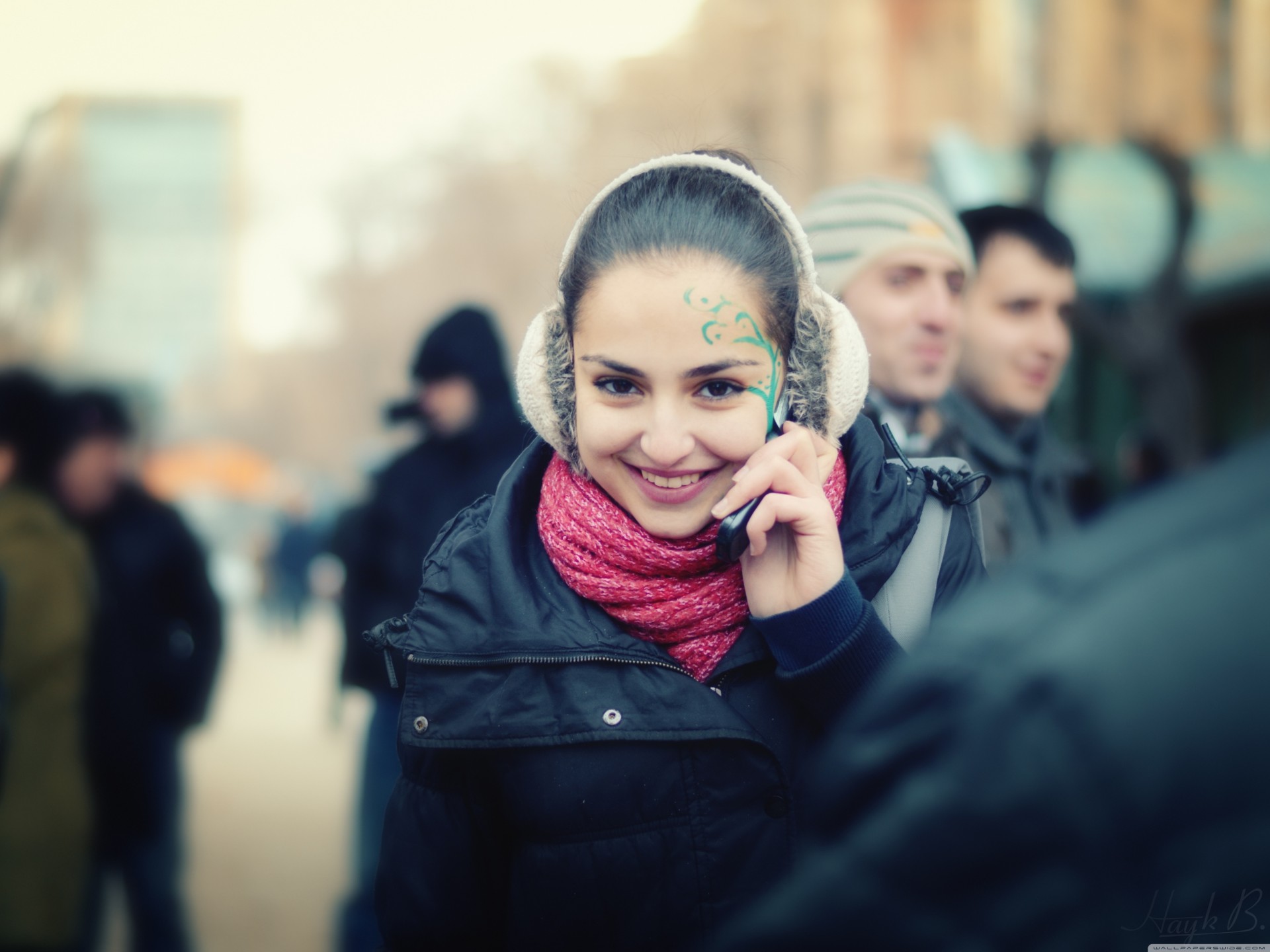 girl moe weather phone armenia art
