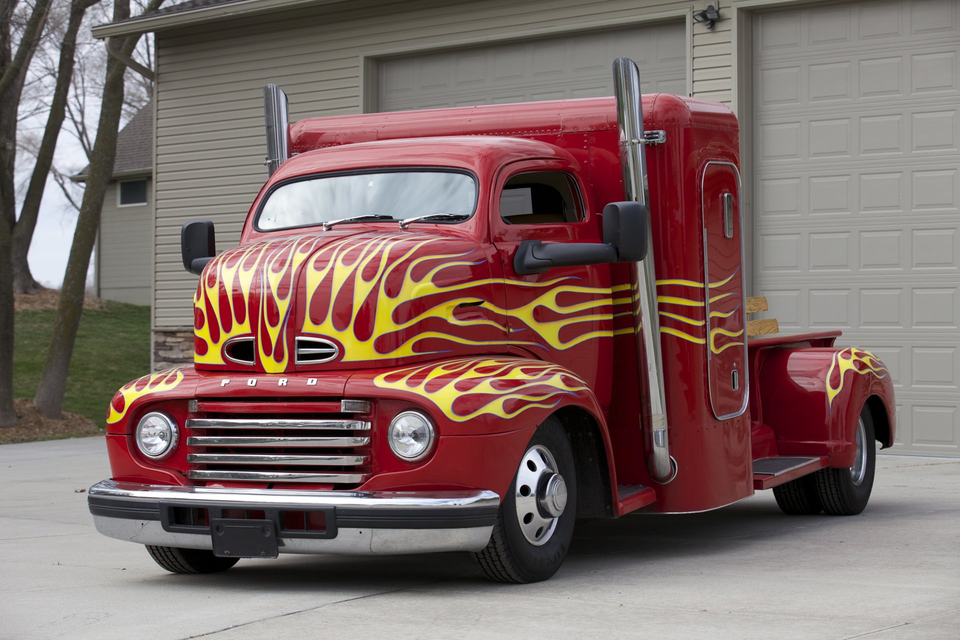 vehicles ford coe 1950 a full-size station wagon red tuning classic