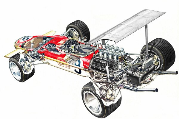 The inside of the car on a white background