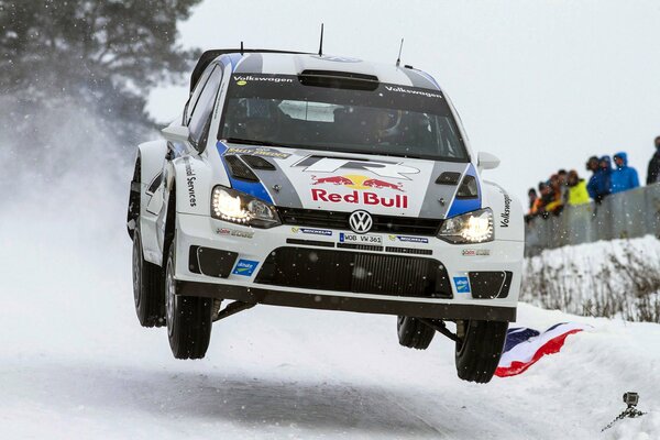 Volkswagen polo at winter rally competitions