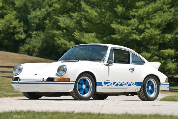 White supercar Porsche Carrera