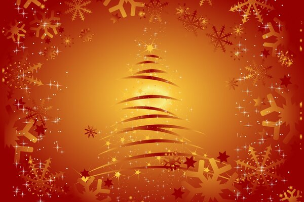 Gold pattern on orange background