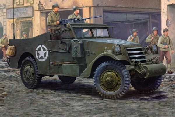 Military armored reconnaissance vehicle of the US Army in World War II